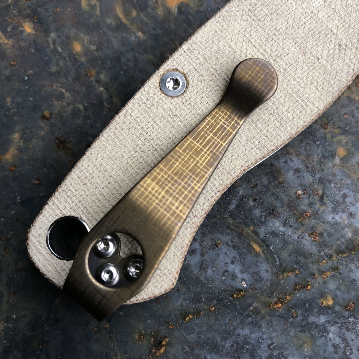 Bronze Micarta Deep Carry Titanium Pocket Clips